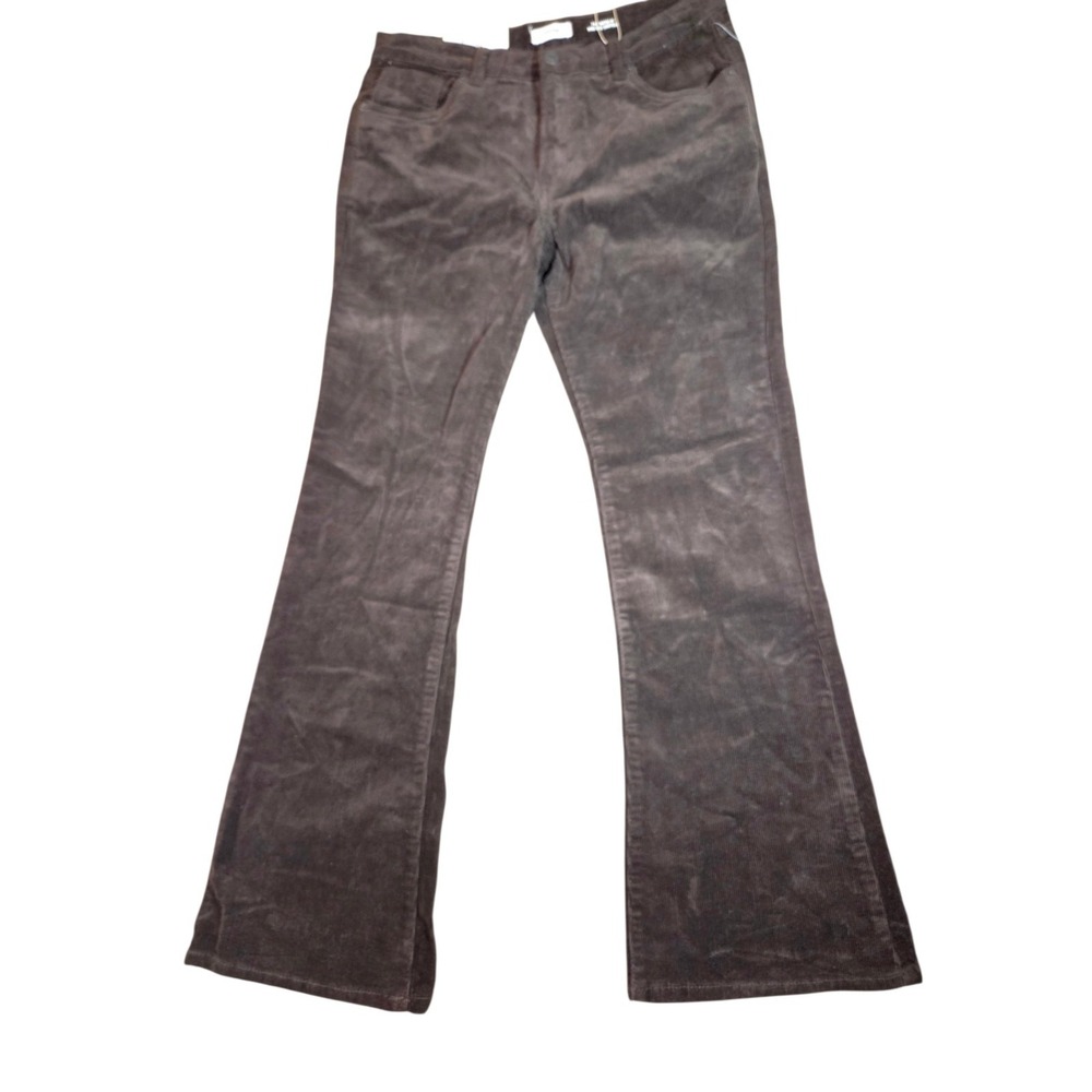 Kensie Dark Brown Corduroy Bootcut High Rise Pants 8 NWT